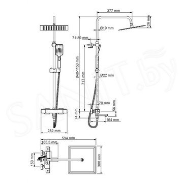 Душевая стойка Wasserkraft A29901 Thermo с термостатом