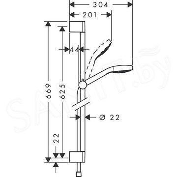 Душевой гарнитур Hansgrohe Croma Select E 1jet 26584400