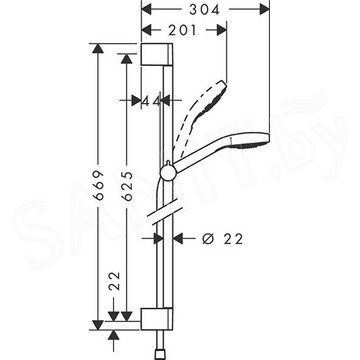 Душевой гарнитур Hansgrohe Croma Select E 1jet 26584400