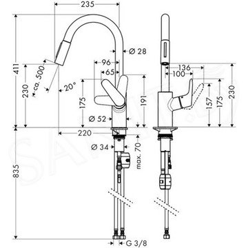 Смеситель для кухонной мойки Hansgrohe Focus 31815000 / 31815800