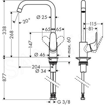 Смеситель для кухонной мойки Hansgrohe Focus 31820000