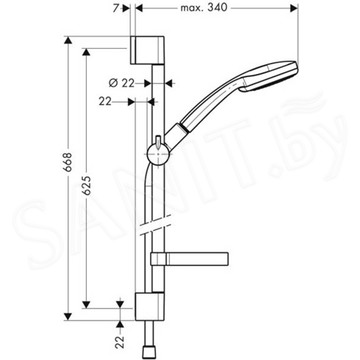 Душевой гарнитур Hansgrohe Croma 100 Vario 27772000