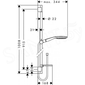 Душевой гарнитур Hansgrohe Raindance Select E 150 3jet 27857400