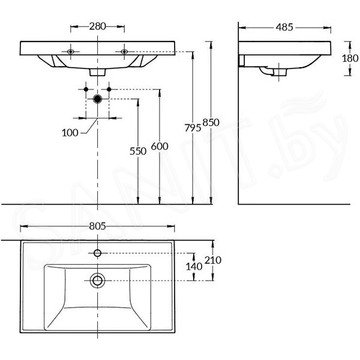 Умывальник Kerama Marazzi Cubo