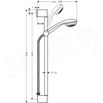 Душевой гарнитур Hansgrohe Crometta 85 Vario/Unica 27762000