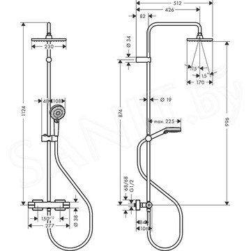 Душевая стойка Hansgrohe Vernis Shape Showerpipe 230 1jet 26286670