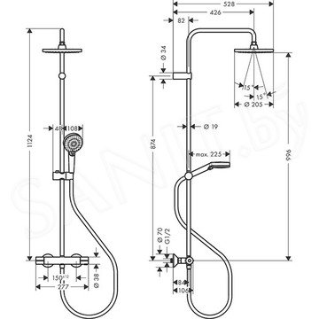 Душевая стойка Hansgrohe Vernis Blend Showerpipe 200 1jet 26276670