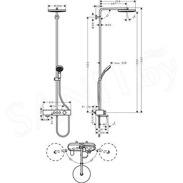 Душевая стойка Hansgrohe Pulsify Showerpipe 260 1jet 24230000