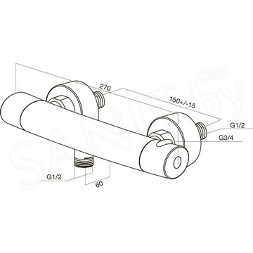 Смеситель для душа AM.PM Sense F7540064 термостатический