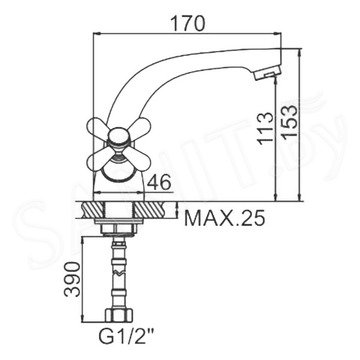 Смеситель для умывальника Ledeme L1318-2