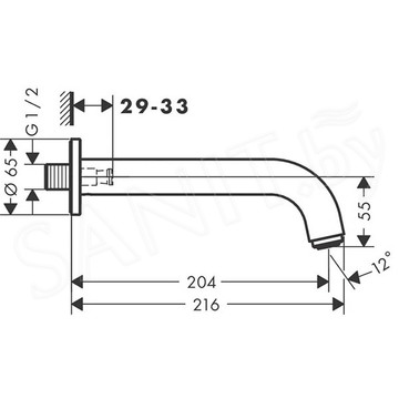 Излив для ванны Hansgrohe Vernis Blend 71420670 / 71420000