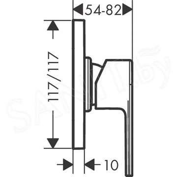 Смеситель встраиваемый Hansgrohe Vernis Shape 71658670 / 71658000 (1 функция)