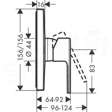 Смеситель встраиваемый Hansgrohe Vernis Shape 71668670 / 71668000 (1 функция)