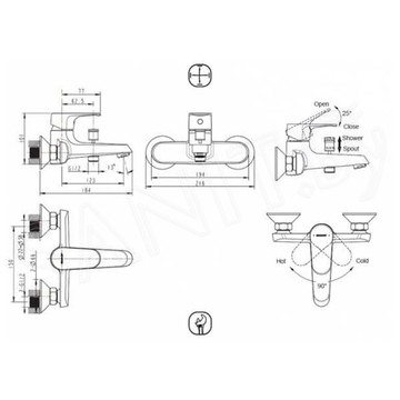 Смеситель для ванны Bravat Alfa F6120178CP-01