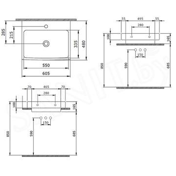 Умывальник Bocchi Scala Arch 60 / 80