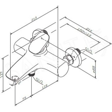 Смеситель для ванны AM.PM Spirit V2.0 F70A10000