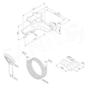 Смеситель для ванны AM.PM Gem F90A15000