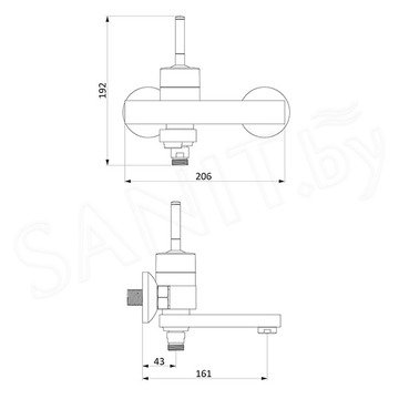 Смеситель для ванны Damixa Arc 291000000