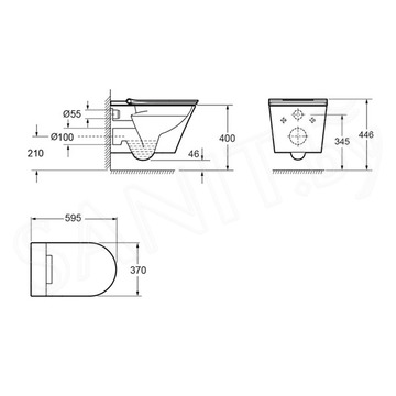 Комплект инсталляции TECEbase kit 9400401S (9400412) c кнопкой и умным подвесным унитазом Lavinia Boho Smart V-Clean 3359102R