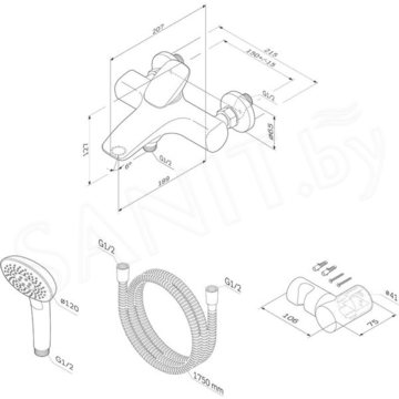 Смеситель для ванны AM.PM Spirit V2.0 F70A15000