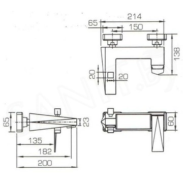 Смеситель для ванны Bravat Iceberg F676110C-01
