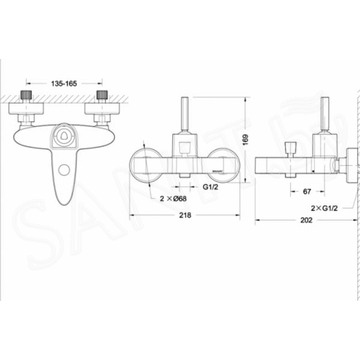 Смеситель для ванны Bravat Spring F679113C-01