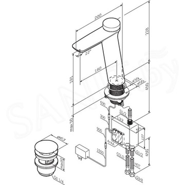 Смеситель для умывальника AM.PM Inspire V2.0 F50A93400 электронный с донным клапаном