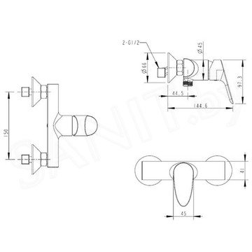 Смеситель для душа Bravat Drop F94898C