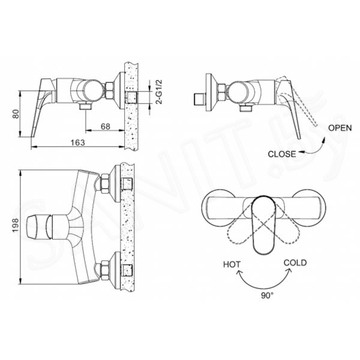 Смеситель для душа Bravat ELER F9191238CP-01-RUS