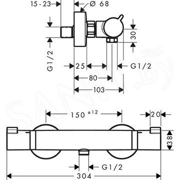 Смеситель для душа Hansgrohe Ecostat 13116000