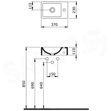 Умывальник Bocchi Milano 1418-004-0326