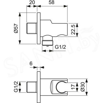 Шланговое подключение Ideal Standard IdealRain Black BC807XG