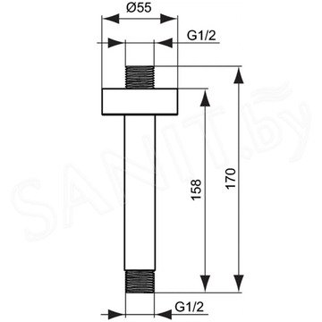 Кронштейн для верхнего душа Ideal Standard Idealrain Black B9446XG