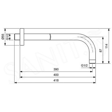 Кронштейн для верхнего душа Ideal Standard Idealrain Black BB9445XG