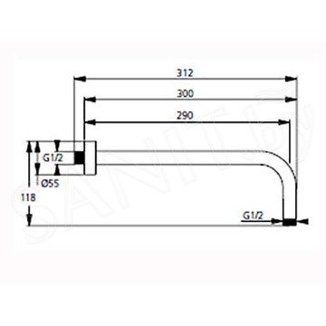 Кронштейн для верхнего душа Ideal Standard Idealrain B9444AA / B9445AA