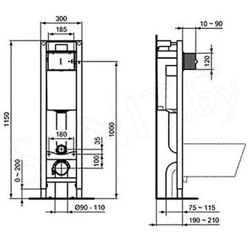 Система инсталляции для подвесного унитаза Ideal Standard Prosys Eco Frame E233267