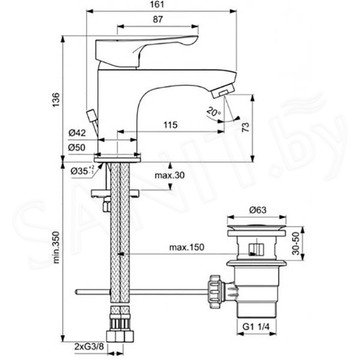 Набор смесителей Ideal Standard ALPHA 3 в 1 BD004AA