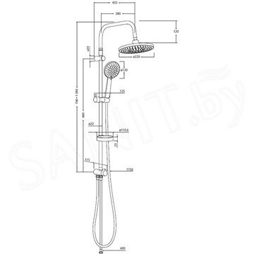 Душевая стойка Damixa Akita 409110064