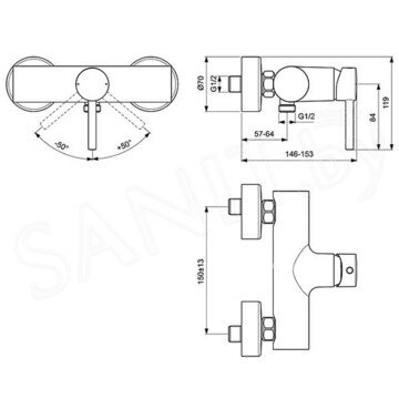 Смеситель для душа Ideal Standard Ceraline Black BC200XG