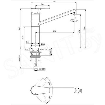 Смеситель для кухонной мойки Ideal Standard Cerafine D BC495AA