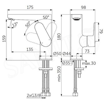 Смеситель для умывальника Ideal Standard Cerafine O Black BC703XG