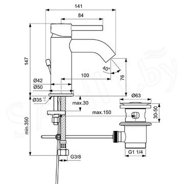 Смеситель для умывальника Ideal Standard Cerafine Black BC193XG