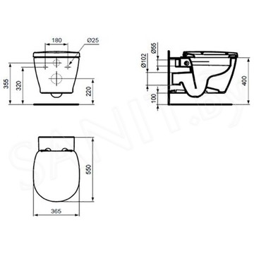 Подвесной унитаз Ideal Standard Connect Rimless E814901 безободковый