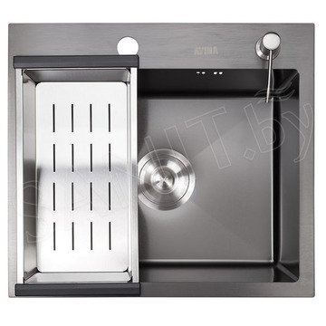 Кухонная мойка Avina HM5045 PVD (графит) с коландером и дозатором