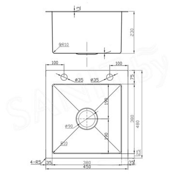 Кухонная мойка Avina HM4548 с коландером и дозатором