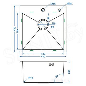 Кухонная мойка Avina HM4848 с коландером и дозатором