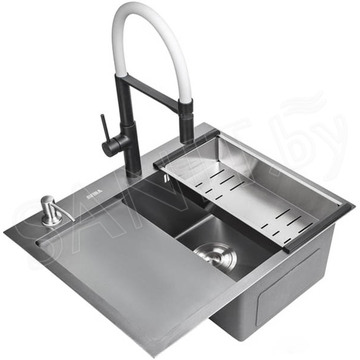 Кухонная мойка Avina HM5848 PVD (графит) с коландером и дозатором