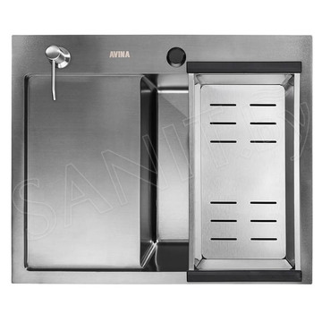 Кухонная мойка Avina HM5848 PVD (графит) с коландером и дозатором