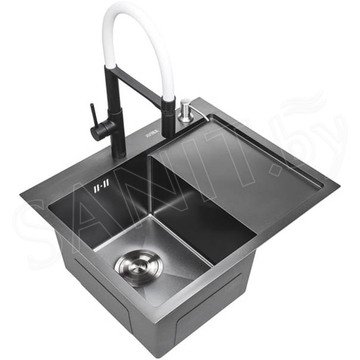 Кухонная мойка Avina HM5848 PVD (графит) с коландером и дозатором