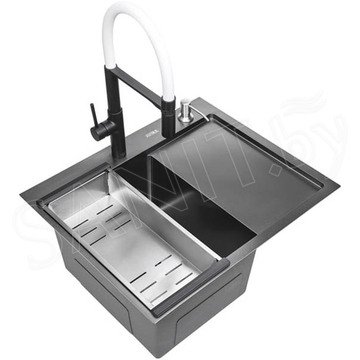 Кухонная мойка Avina HM5848 PVD (графит) с коландером и дозатором